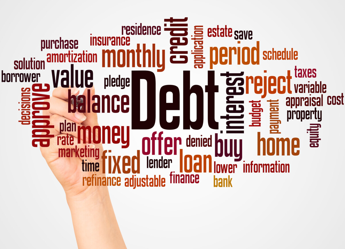 Debt word cloud and hand with marker concept on wh 2025 10 16 04 31 28 utc